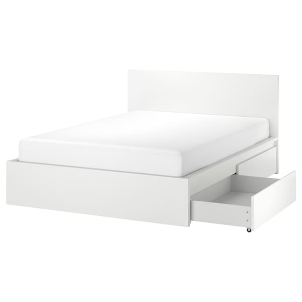MALM Bed frame, high, w 2 storage boxes, 150x200 cm