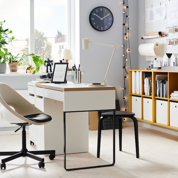 MICKE Desk, white, 105x50 cm