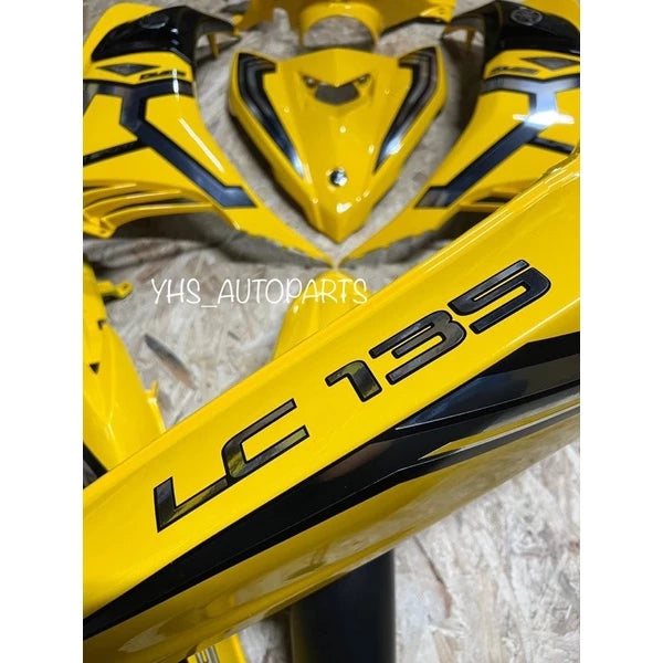 DHC- Coverset LC135 V2/V3/V4/V5/V6/V7 Cover Yellow Kuning Colour Stripe Custom Vietnam Line Chrome -By Sea Courier Method 🚢📦