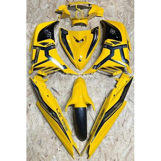 DHC- Coverset LC135 V2/V3/V4/V5/V6/V7 Cover Yellow Kuning Colour Stripe Custom Vietnam Line Chrome -By Sea Courier Method 🚢📦
