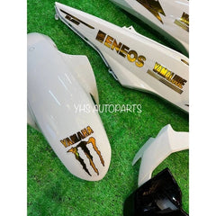 DHC- Coverset Y15 Y15ZR V1/V2 White Cover Stripe Custom Monster Gold Siap Tampal -By Sea Courier Method 🚢📦