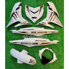 DHC- Coverset Y15 Y15ZR V1/V2 White Cover Stripe Custom Monster Gold Siap Tampal -By Sea Courier Method 🚢📦