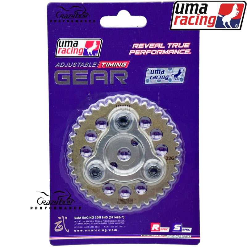 UMA RACING TIMING GEAR CNC ADJUSTABLE Y15ZR LC135 FZ150 100% ORIGINAL UMA RACING TIMING GEAR ADJUSABLE CNC -By Sea Courier Method 🚢🎁