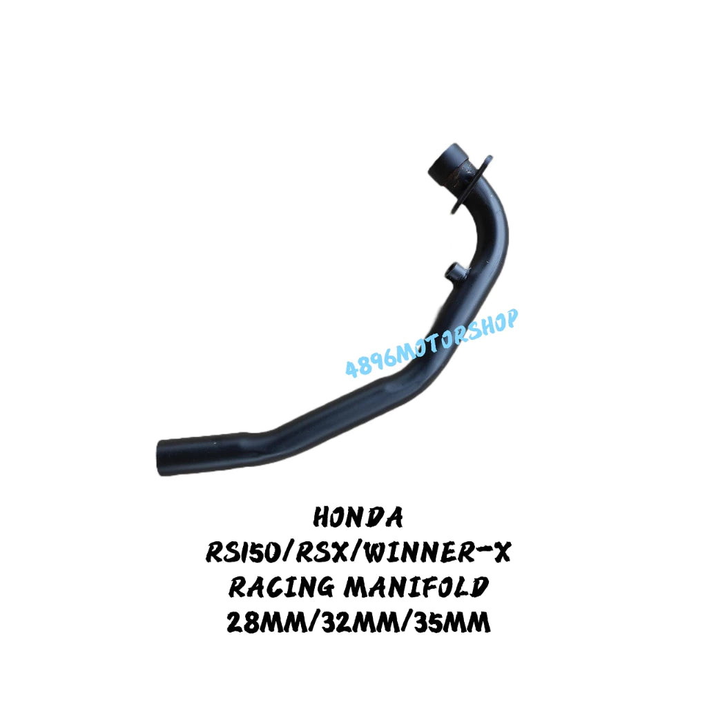 STANDARD BLACK RACING MANIFUL MANIFOLD RS150 V1 V2 RSX WINNER-X 28MM 32MM 35MM EXHAUST PIPE EKZOS PAIP WITH BRACKET
