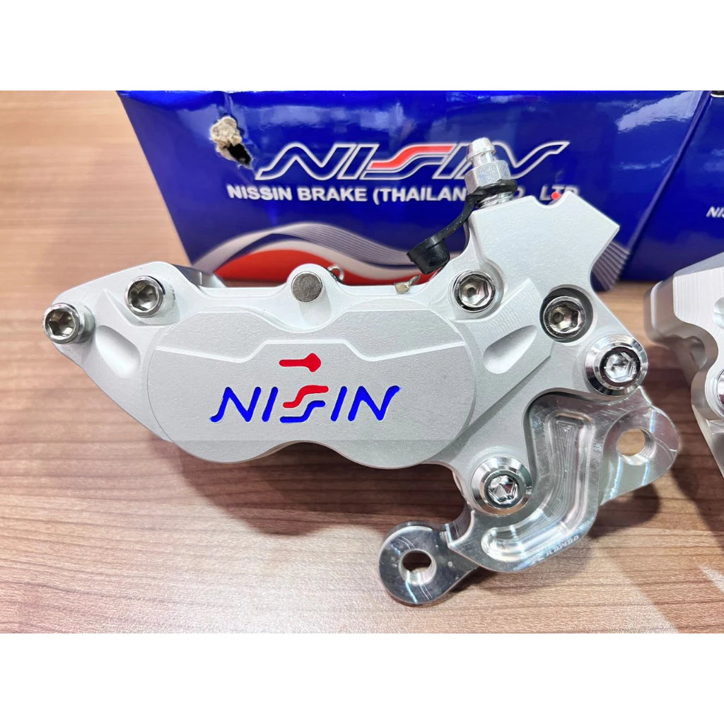 Nissin Caliper Pump Y15zr Y15 Front & Rear Set P4 Nissin Caliper 4Pot / 2Pot Set With Bracket Y15zr -By Sea Courier Method 🚢📦