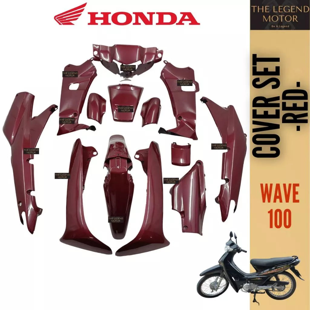 DHC- HONDA WAVE100 WAVE 100 Cover Set Coverset Caver Body Cover Kaver Black Hitam Red Merah Silver Yellow Kuning Blue -By Sea Courier Method 🚢📦