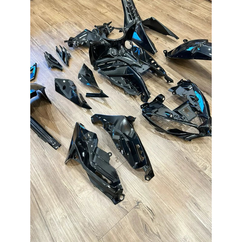 Original Doctor Yamaha LC135 V4 V5 V6 V7 Inner Full Set Cover Glossy Black kilat Colour (13 ITEM ) -By Sea Courier Method 🚢📦