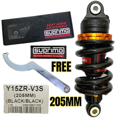 100% ORIGINAL SUPRIMO ADJUSTABLE MONOSHOCK LC135 V1 - V8 Y15 Y16 Y125Z FZ150 RS150 EGO SOFT HARD ABSORBER -By Sea Courier Method 🚢📦