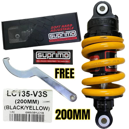 100% ORIGINAL SUPRIMO ADJUSTABLE MONOSHOCK LC135 V1 - V8 Y15 Y16 Y125Z FZ150 RS150 EGO SOFT HARD ABSORBER -By Sea Courier Method 🚢📦