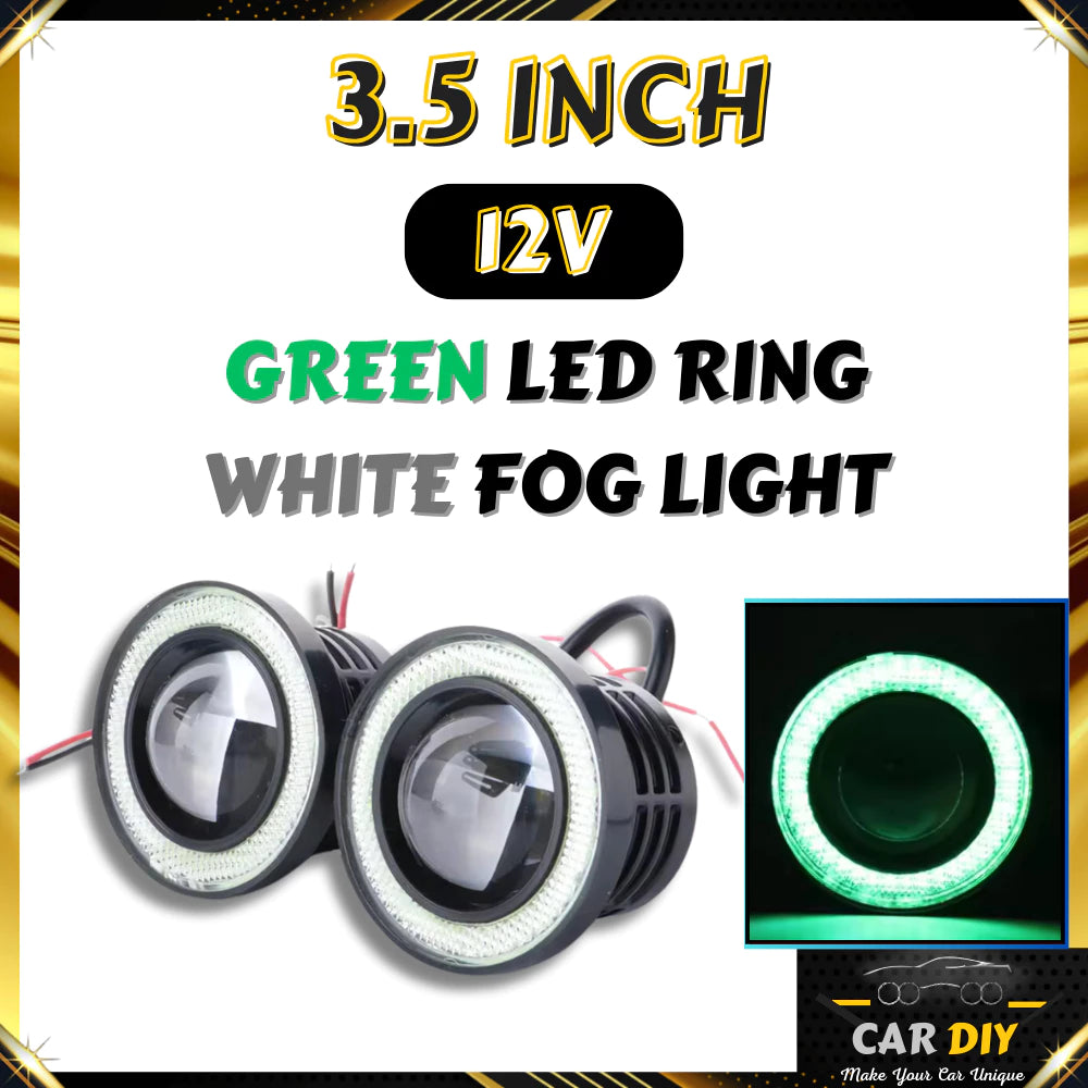 DHC- CAR DIY 1 SET Angel 12V Eyes Halo Ring Fog Lamp COB Projector Fog Light Sport Light Accessories Lampu Led Kereta -By Sea Courier Method 🚢📦