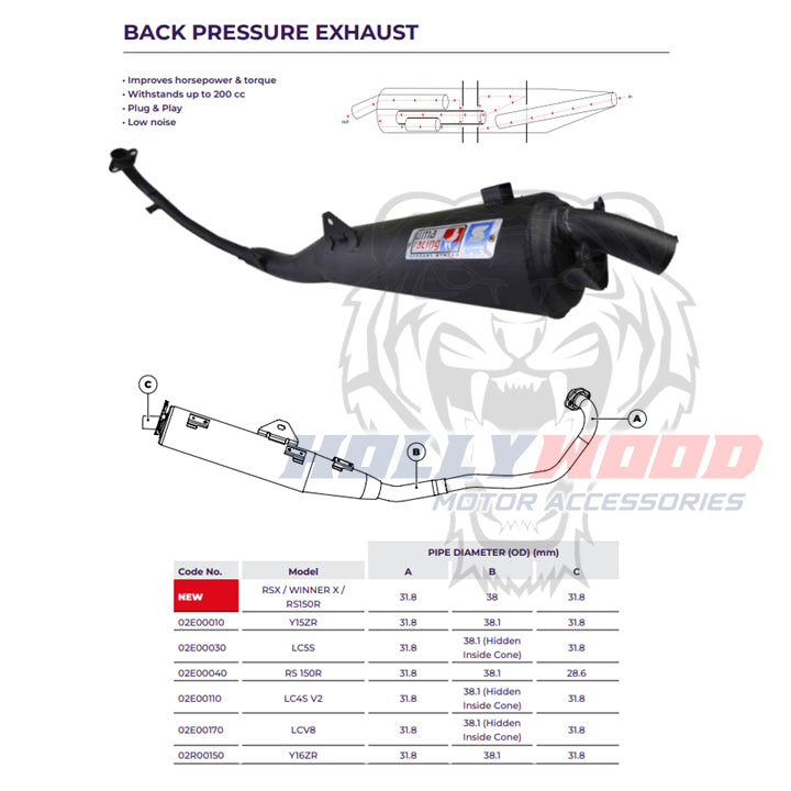 EXHAUST UMA RACING Y15 BACK PRESSURE FOR YAMAHA Y15 HONDA - By SEA Courier Method 🚢