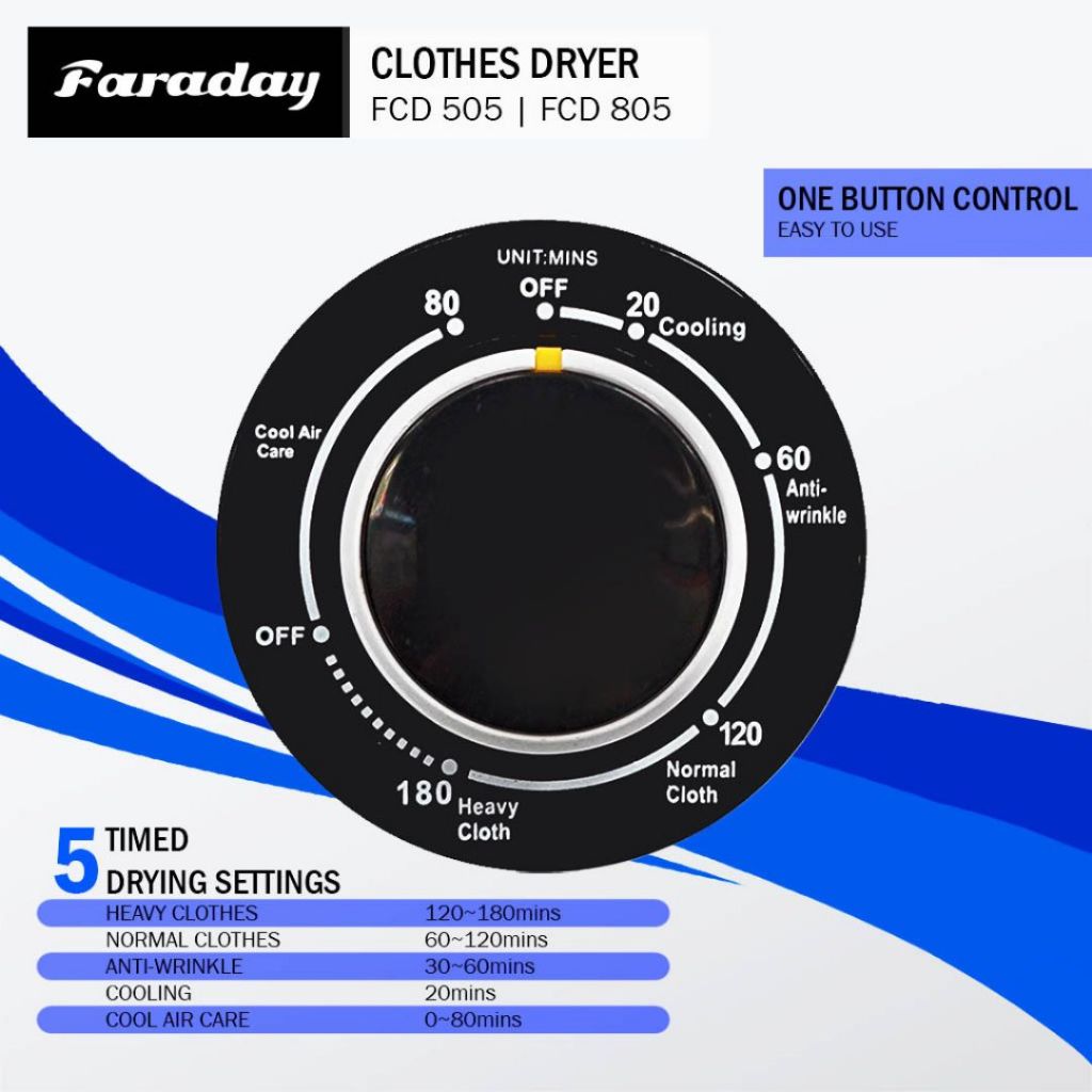 Khind 8KG Clothes Dryer CD819 / Faraday (5KG) Clothes Dryer FCD-505 / FCD-506E / (8KG) FCD-805 / FCD-806E -By Sea Courier Method 🚢📦