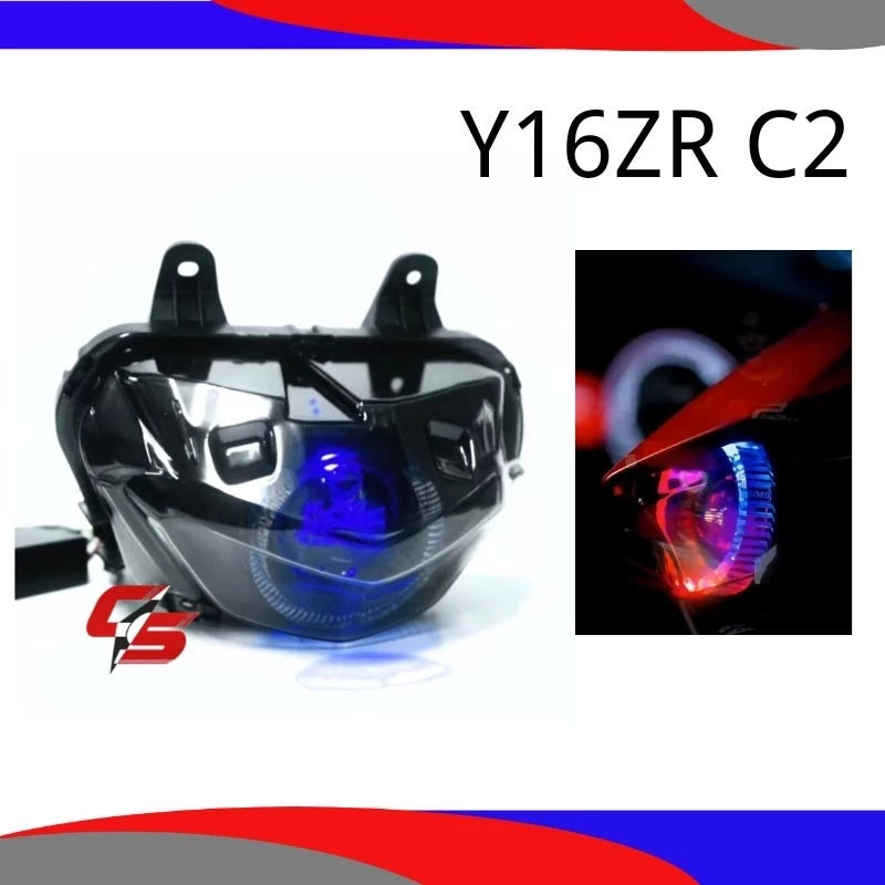 DHC- YAMAHA Y16 Y16ZR HEAD LAMP LED C2 CUSTOM APP MAGIC BOY EAGLE EYE DESIGN with REMOTE CONTROL APP & TAIL LAMP LED Signal -By Sea Courier Method 🚢📦