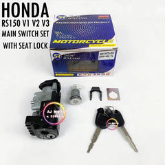 HONDA RS150R RS150 RS V1 V2 V3 MAIN SWITCH SET WITH SEAT LOCK KUNCI CHOP HONDA KEY SUIZ SUIS HANDLE -By Sea Courier Method 🚢📦