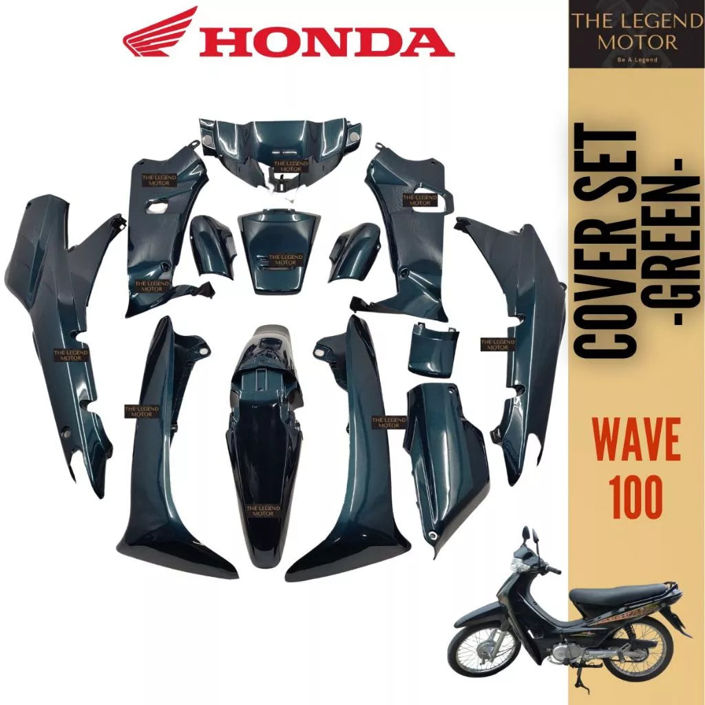 DHC- HONDA WAVE100 WAVE 100 Cover Set Coverset Caver Body Cover Kaver Black Hitam Red Merah Silver Yellow Kuning Blue -By Sea Courier Method 🚢📦