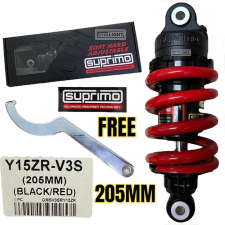 100% ORIGINAL SUPRIMO ADJUSTABLE MONOSHOCK LC135 V1 - V8 Y15 Y16 Y125Z FZ150 RS150 EGO SOFT HARD ABSORBER -By Sea Courier Method 🚢📦