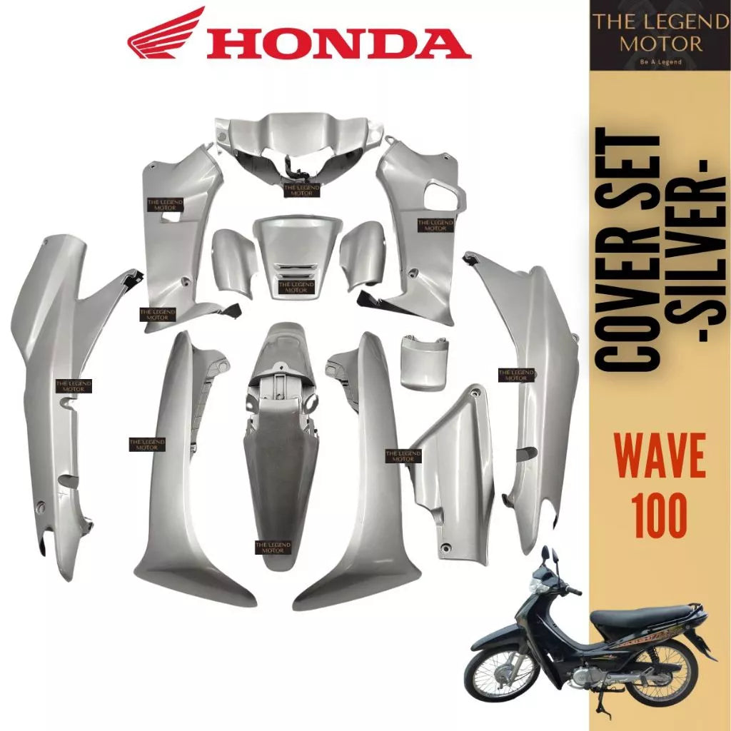 DHC- HONDA WAVE100 WAVE 100 Cover Set Coverset Caver Body Cover Kaver Black Hitam Red Merah Silver Yellow Kuning Blue -By Sea Courier Method 🚢📦