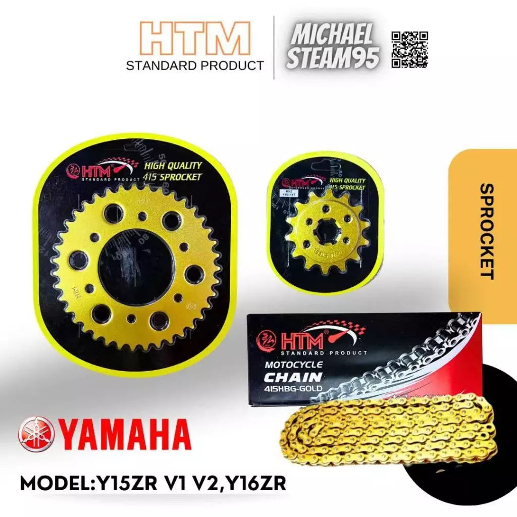 YAMAHA 415 SPROCKET SET Y15ZR FZ150 Y16 Y15 SIZE 415 CHAIN 415 -By Sea Courier Method 🚢📦