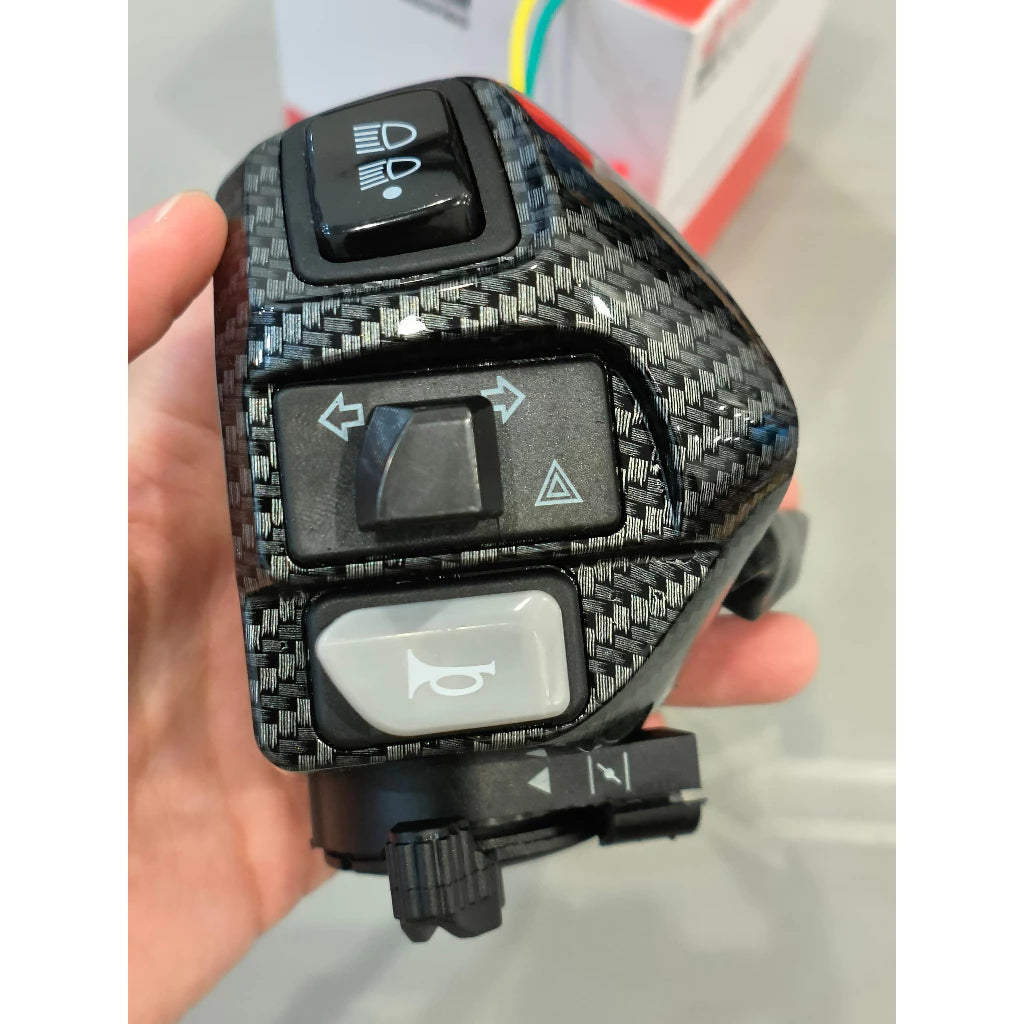 YAMAHA LC135 HANDLE SWITCH VIETNAM KANAN KIRI EGO EGO'S SOLARIZ NOUVO'LC BLACK CARBON PLUG & PLAY -By Sea Courier Method 🚢📦