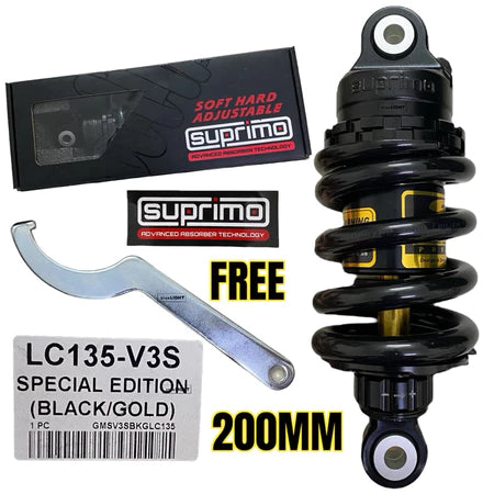 100% ORIGINAL SUPRIMO ADJUSTABLE MONOSHOCK LC135 V1 - V8 Y15 Y16 Y125Z FZ150 RS150 EGO SOFT HARD ABSORBER -By Sea Courier Method 🚢📦
