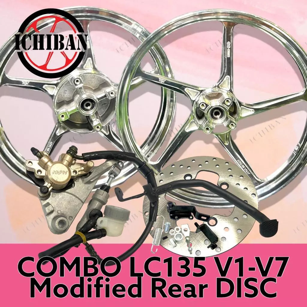 DHC- COMBO full set RIM LC135 V1-V7 belakang drum MODIFIED to depan belakang DISC with DISC PUMP FULL SET -By Sea Courier Method 🚢📦