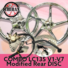 DHC- COMBO full set RIM LC135 V1-V7 belakang drum MODIFIED to depan belakang DISC with DISC PUMP FULL SET -By Sea Courier Method 🚢📦