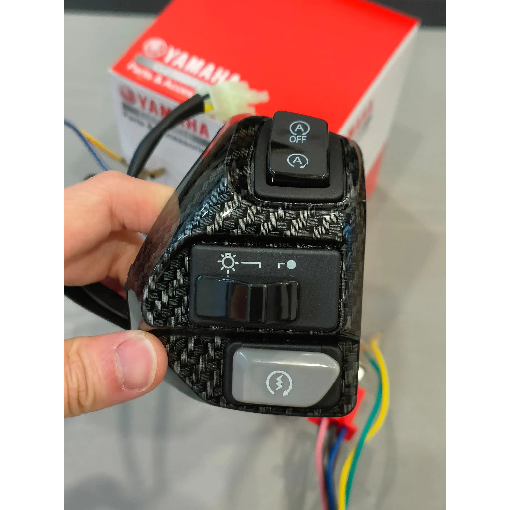 YAMAHA LC135 HANDLE SWITCH VIETNAM KANAN KIRI EGO EGO'S SOLARIZ NOUVO'LC BLACK CARBON PLUG & PLAY -By Sea Courier Method 🚢📦