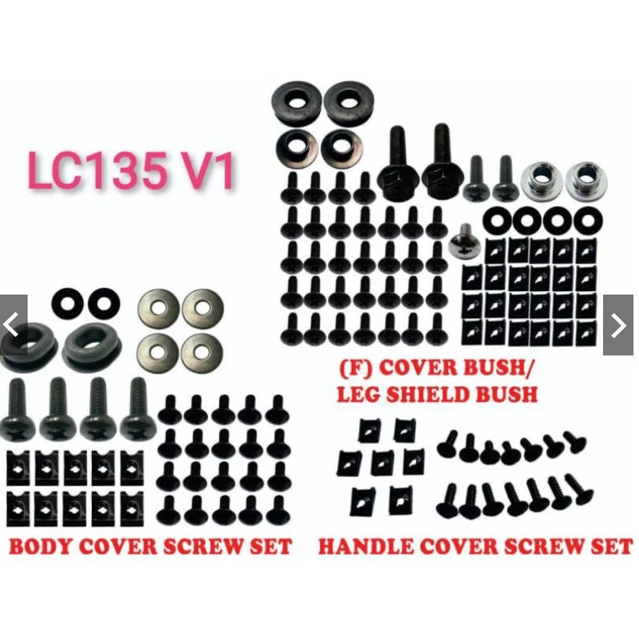 DHC- Special Color Yamaha Lc 135 V1 Cover Set Kosong Black Red Blue Yellow White Nescafe Biru Oren Gold Nardo Blue Purple -By Sea Courier Method 🚢📦