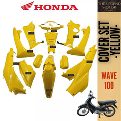 DHC- HONDA WAVE100 WAVE 100 Cover Set Coverset Caver Body Cover Kaver Black Hitam Red Merah Silver Yellow Kuning Blue -By Sea Courier Method 🚢📦