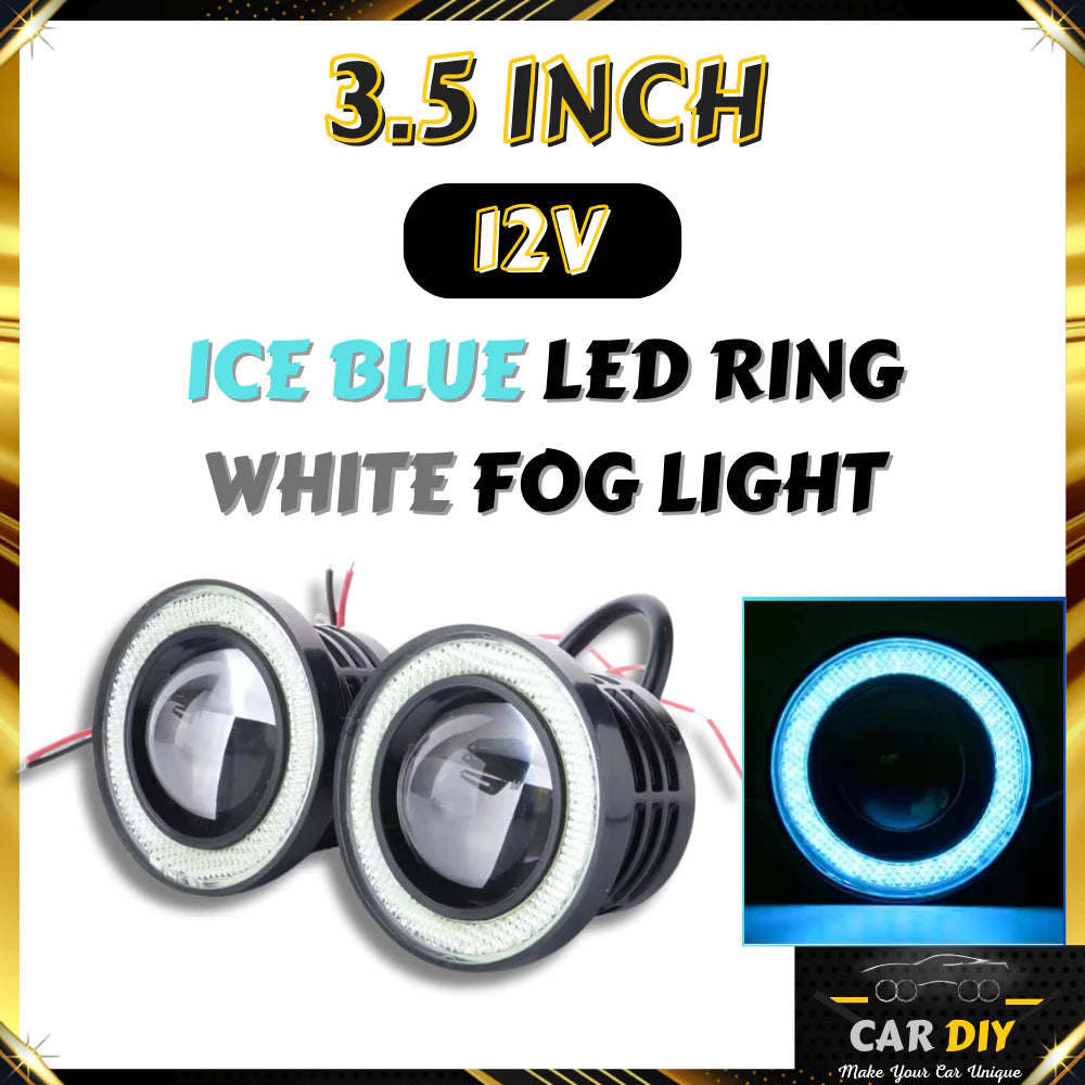 DHC- CAR DIY 1 SET Angel 12V Eyes Halo Ring Fog Lamp COB Projector Fog Light Sport Light Accessories Lampu Led Kereta -By Sea Courier Method 🚢📦