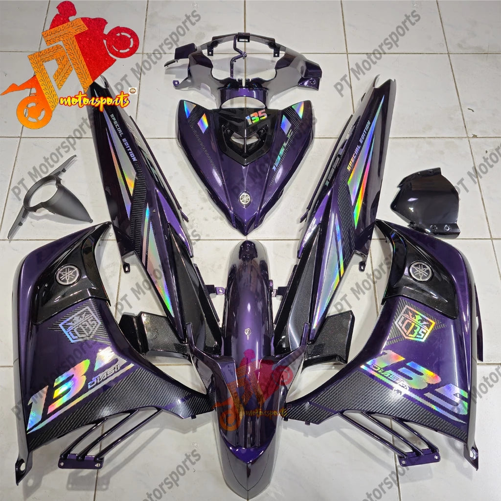 DHC- Yamaha LC135 LC 135 V1 V2 V3 V4 V5 V6 V7 Coverset Cover Set Body Purple Ysuku Carbon Pelangi Rainbow Chrome Sticker 97 -By Sea Courier Method 🚢📦