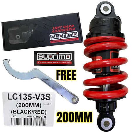 100% ORIGINAL SUPRIMO ADJUSTABLE MONOSHOCK LC135 V1 - V8 Y15 Y16 Y125Z FZ150 RS150 EGO SOFT HARD ABSORBER -By Sea Courier Method 🚢📦