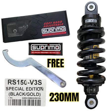 100% ORIGINAL SUPRIMO ADJUSTABLE MONOSHOCK LC135 V1 - V8 Y15 Y16 Y125Z FZ150 RS150 EGO SOFT HARD ABSORBER -By Sea Courier Method 🚢📦