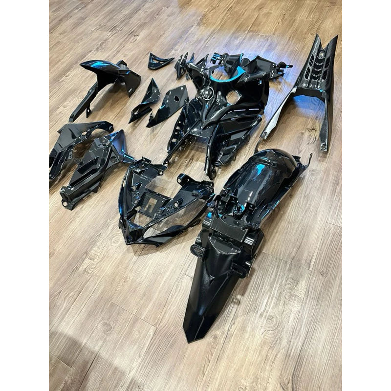 Original Doctor Yamaha LC135 V4 V5 V6 V7 Inner Full Set Cover Glossy Black kilat Colour (13 ITEM ) -By Sea Courier Method 🚢📦
