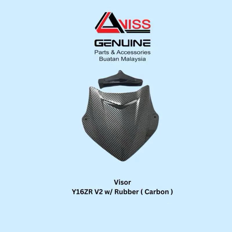 YAMAHA Y16 Y16Z Y16ZR 155 ABS (VERSION 2) V2 WINDSHIELD COWLING CAP VISOR CAP KEPALA VISOR + RUBBER CARBON FIBER BLACK -By Sea Courier Method 🚢📦