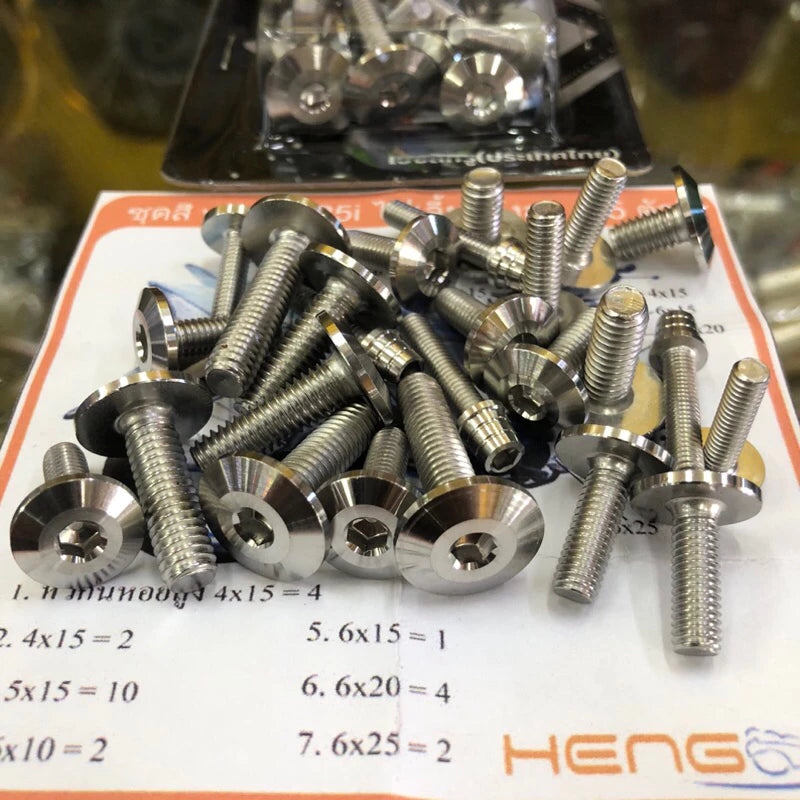 SKRU COVERSET NEW DESIGN STEEL MATTE CNC HONDA WAVE 125i/S ALLENKEY SCREW COVERSET ORIGINAL HENG -By Sea Courier Method 🚢📦