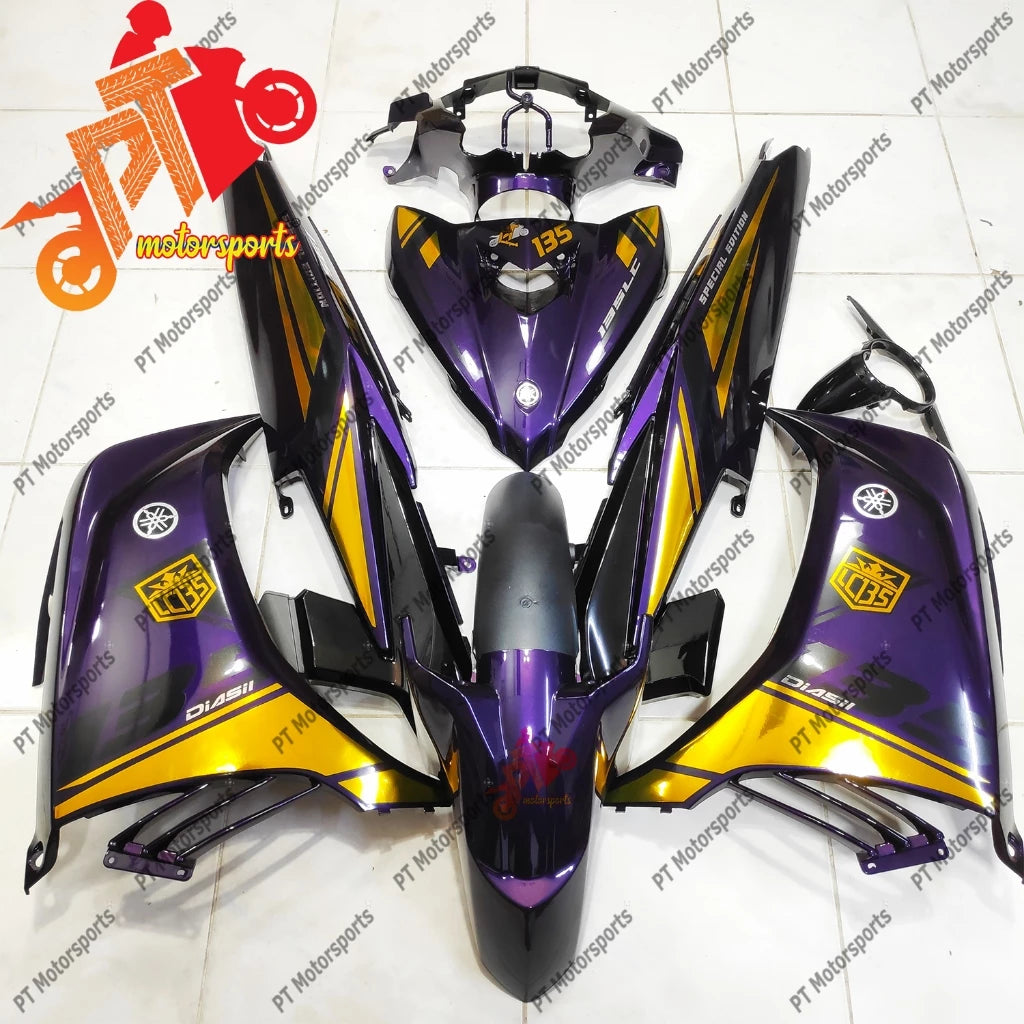 DHC- Yamaha LC135 LC 135 V1 V2 V3 V4 V5 V6 V7 Coverset Cover Set Body Purple Ysuku Carbon Pelangi Rainbow Chrome Sticker 97 -By Sea Courier Method 🚢📦