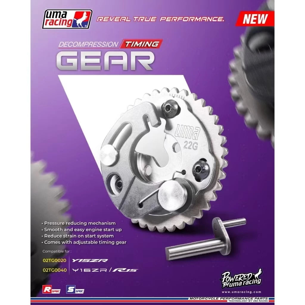 UMA RACING 100% ORIGINAL ADJUSTABLE TIMING GEAR DECOMPIN CNC Y15ZR Y16ZR LC135 TIMING GEAR ADJUSTABLE -By Sea Courier Method 🚢🎁