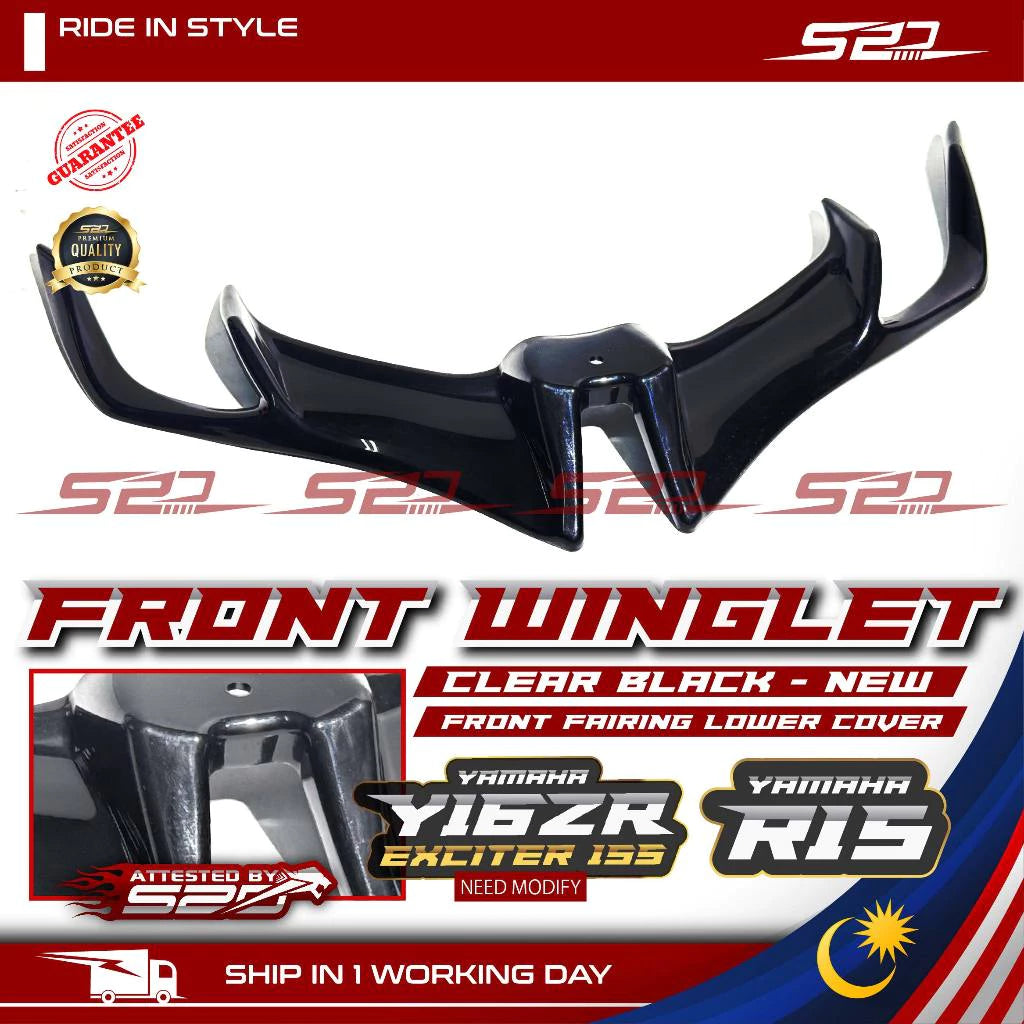 Front Winglet Y16ZR R15 KAWASAKI NINJA 250 300 Forged Carbon Fiber Fairing Aerodynamic Lower Cover Depan Spoiler Wingkit -By Air Courier Method ✈️📦