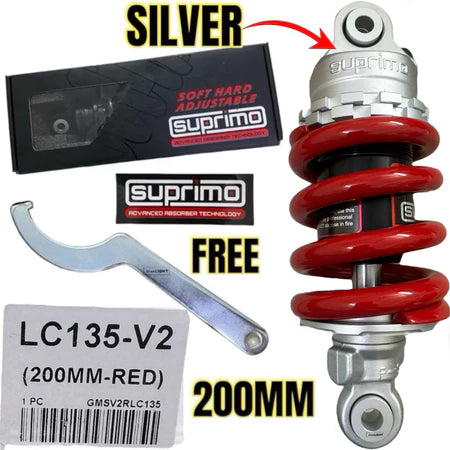 100% ORIGINAL SUPRIMO ADJUSTABLE MONOSHOCK LC135 V1 - V8 Y15 Y16 Y125Z FZ150 RS150 EGO SOFT HARD ABSORBER -By Sea Courier Method 🚢📦