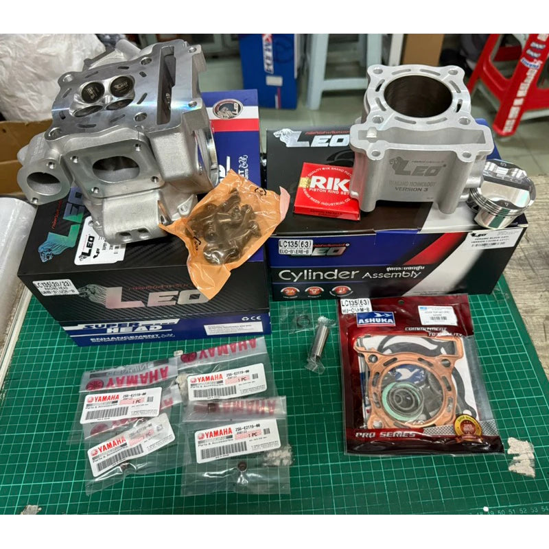 YAMAHA LC135 Y15z FIGHTONE LEO ORIGINAL RACING BLOCK / Racing HEAD 19/22 20/23 63mm 65mm combo set -By Sea Courier Method 🚢📦