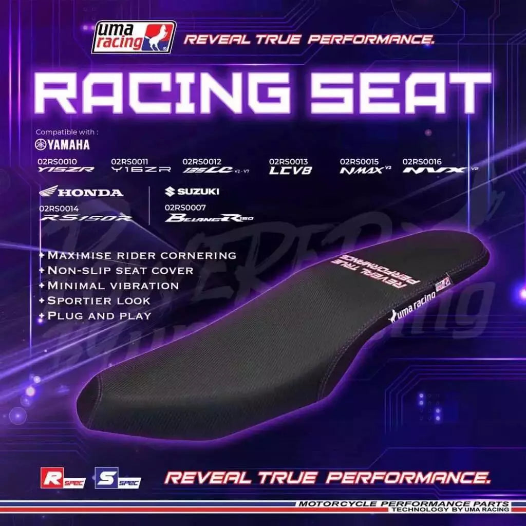 DHC- UMA RACING Motorcycle Seat YAMAHA Y16ZR Y15ZR LC135 NMAX NVX HONDA RS150 RSX150 -By Sea Courier Method 🚢📦