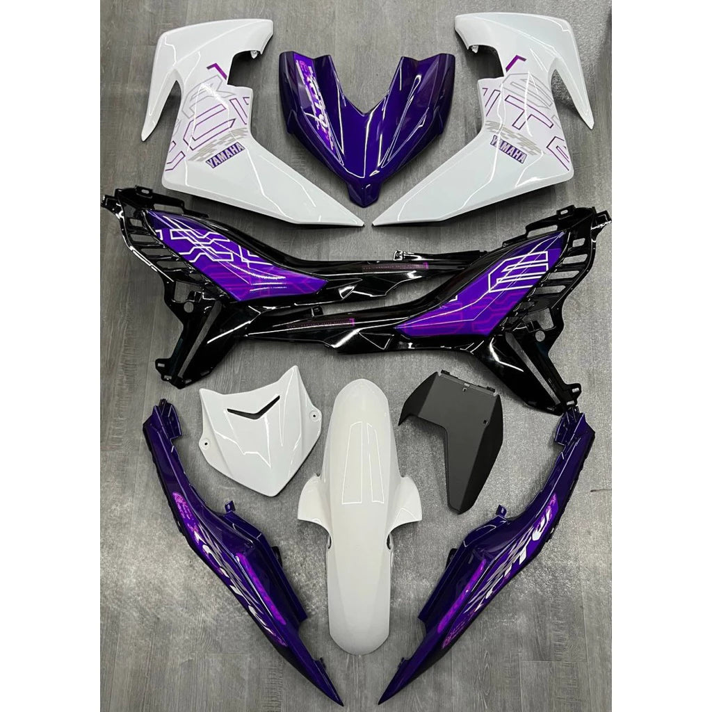 DHC- Cover Set Y16ZR V2 Abs Putih Purple Design Aerox Y16ZR -By Sea Courier Method 🚢📦