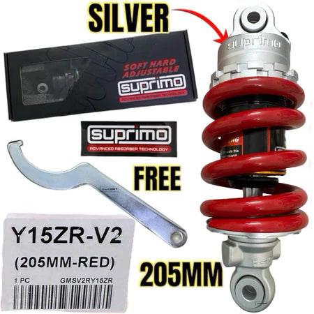100% ORIGINAL SUPRIMO ADJUSTABLE MONOSHOCK LC135 V1 - V8 Y15 Y16 Y125Z FZ150 RS150 EGO SOFT HARD ABSORBER -By Sea Courier Method 🚢📦