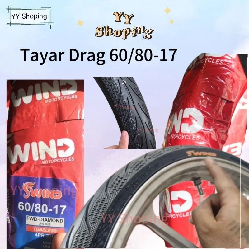 Tayar Drag 60/80-17 70/80-17 Diamond Moder Thailand sama Vee Rubber IRC Tire tyre Eat My Dust EM Outdoor Safety -By Sea Courier Method 🚢📦