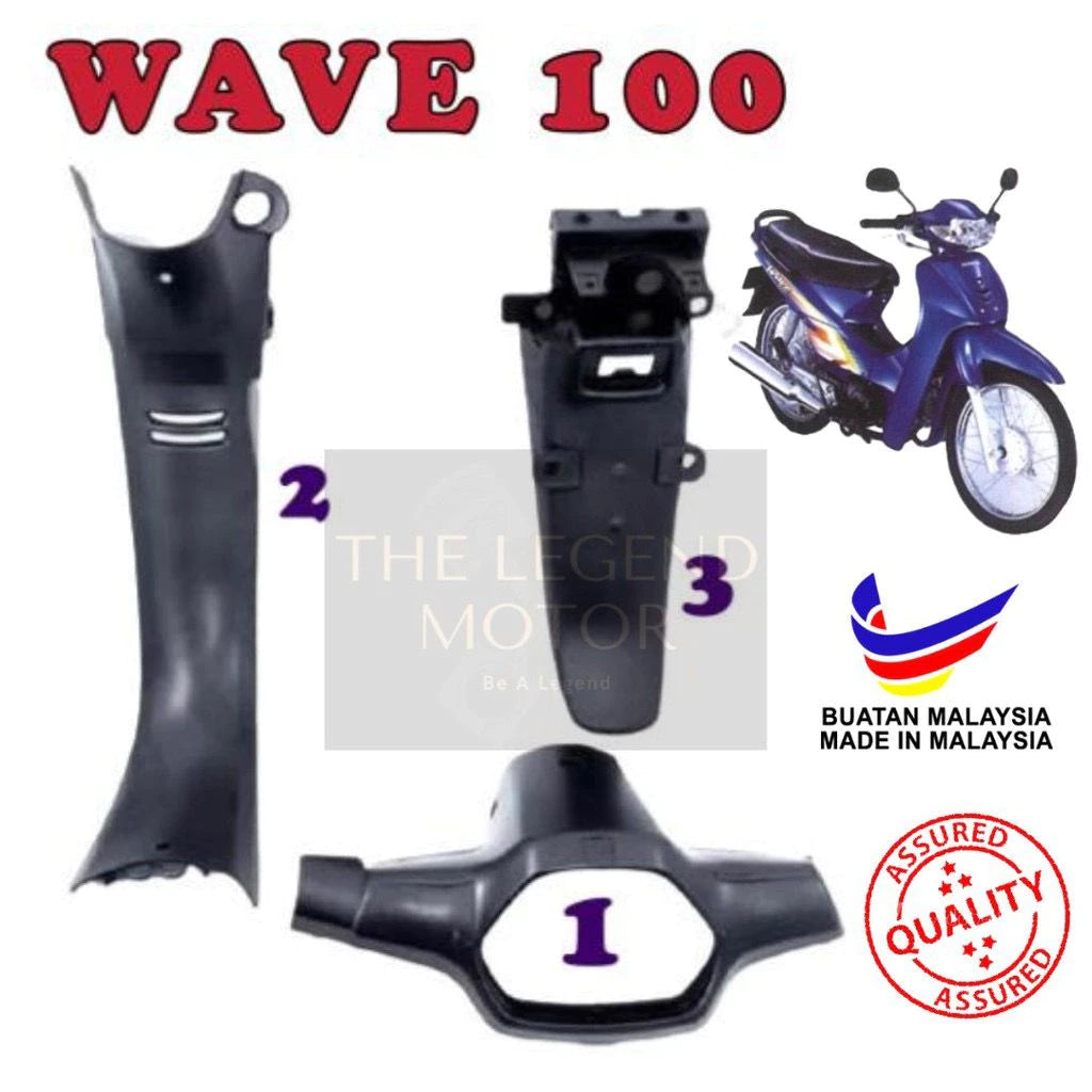 DHC- HONDA WAVE100 WAVE 100 Cover Set Coverset Caver Body Cover Kaver Black Hitam Red Merah Silver Yellow Kuning Blue -By Sea Courier Method 🚢📦
