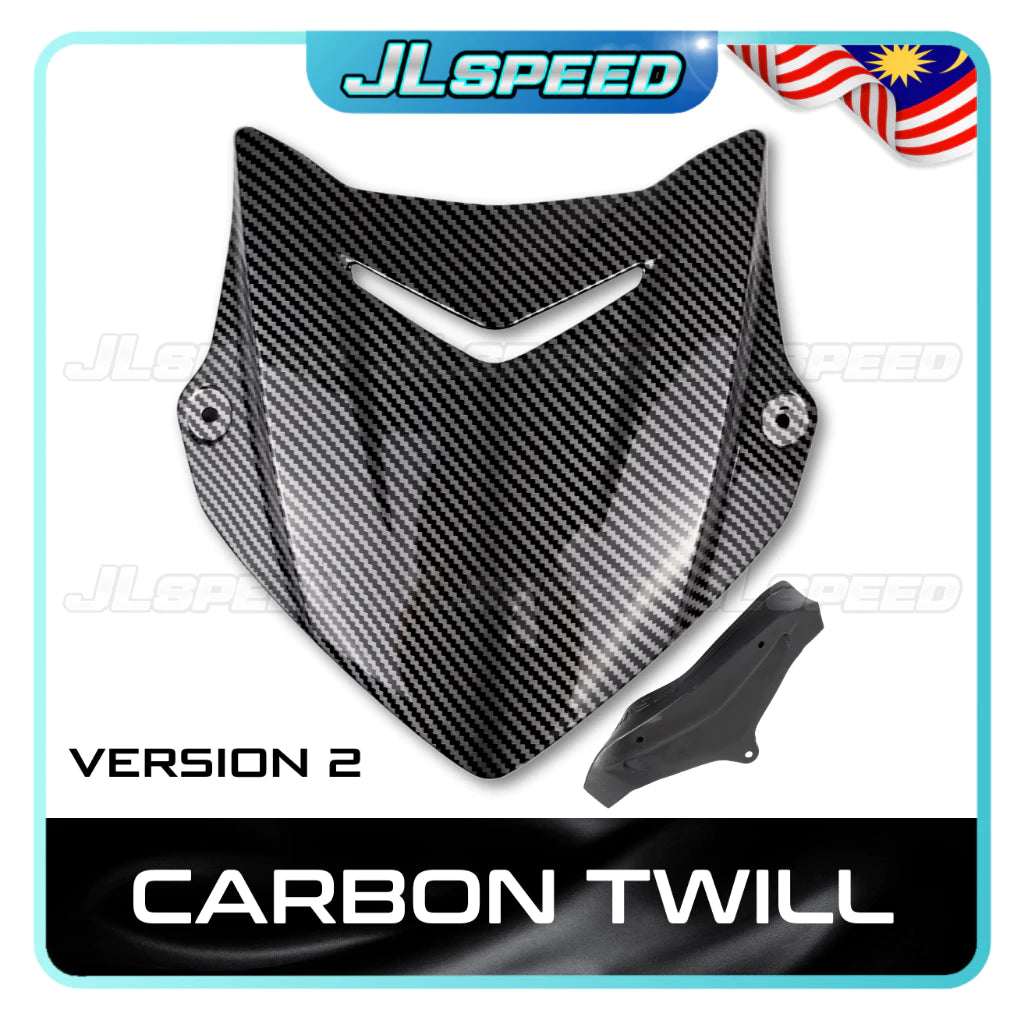 YAMAHA Y16ZR V1 / V2 ABS Front Cowling Visor Cap Windshield Windscreen Lens Carbon Kilat Black Diamond Y16 EXCITER 155 -By Sea Courier Method 🚢📦