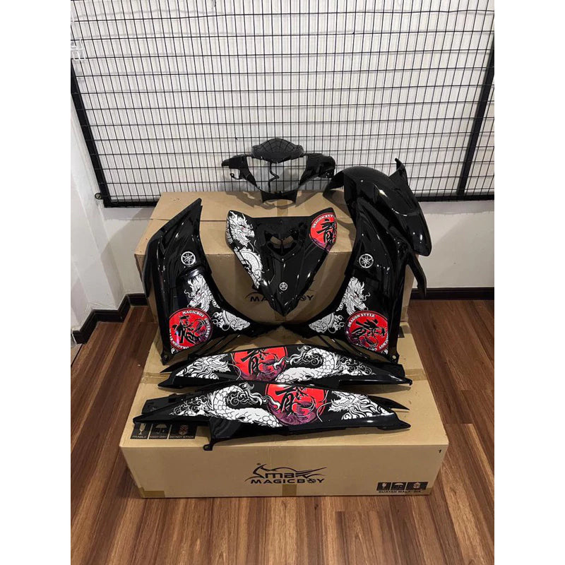 DHC- JL Coverset MagicBoy Dragon Naga Hitam LC135 V1 V2 V4 V5 V6 V7 V8 Y15 Y16 naga Choii Dragon Sticker -By Sea Courier Method 🚢📦