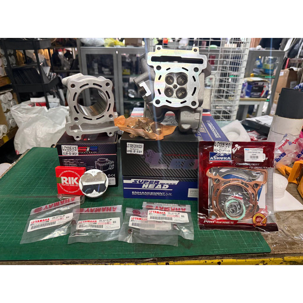 YAMAHA LC135 Y15z FIGHTONE LEO ORIGINAL RACING BLOCK / Racing HEAD 19/22 20/23 63mm 65mm combo set -By Sea Courier Method 🚢📦