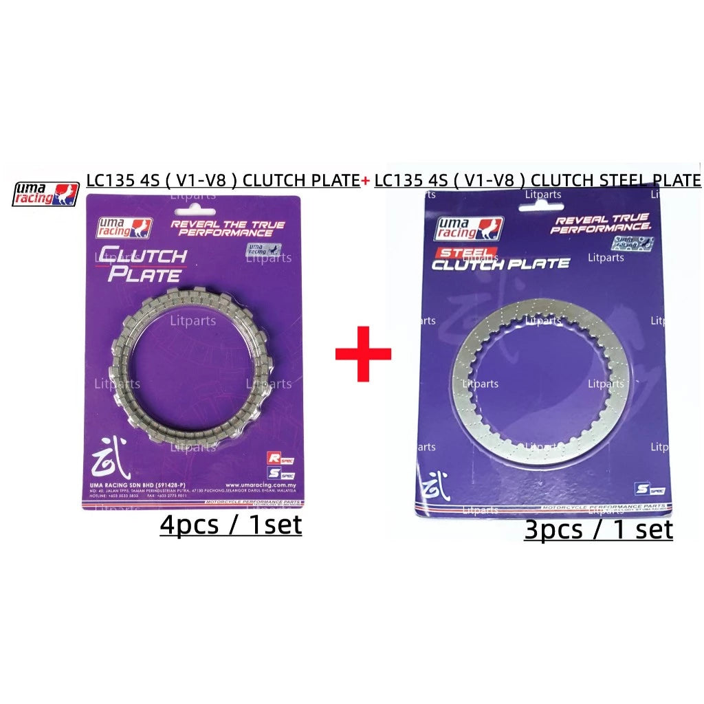 DHC- Uma Racing Clutch Plate Disc Y15 Y15ZR V1 V2 LC135 V8 FI 5S RS150 RSX150 WAVE125 EX5 Y125 Y110SS SRL KRISS Y16 Y16ZR R15 -By Sea Courier Method 🚢📦